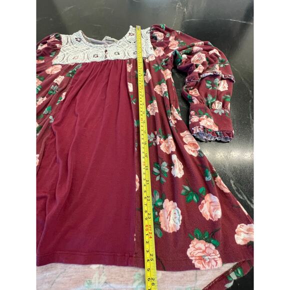 Matilda Jane Burgundy Floral lace BOHO Tunic Small - Picture 4 of 9